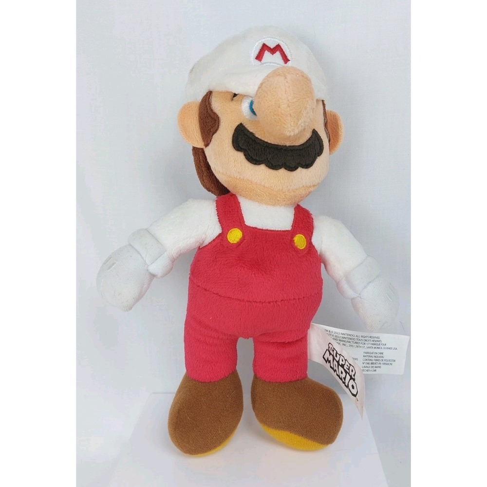 Super Mario Fire Mario Plush 2022 Stuffie 10" Nintendo San-Ei Co. Toy